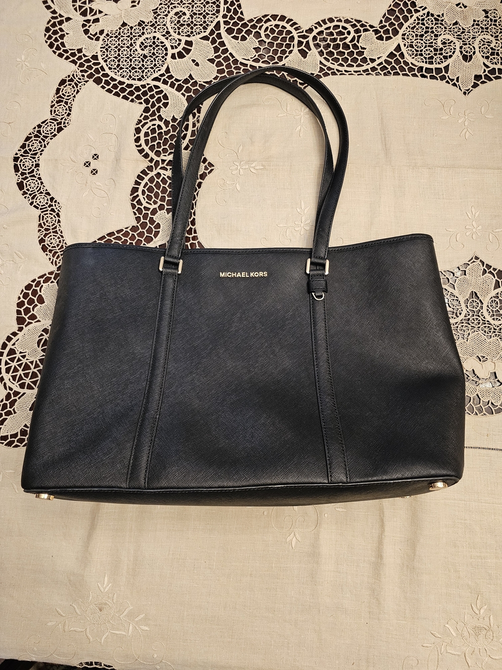Michael Kors Black Leather Tote Bag